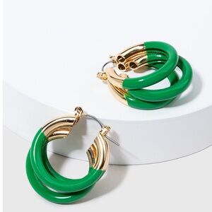 Justine Tube Enamel Hoop Earrings